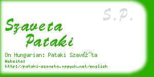 szaveta pataki business card